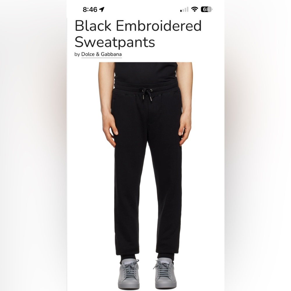 Dolce & Gabbana jogging pants with embossed tag/embroidered LoGo ⭐️RARE 46 - Picture 6 of 15